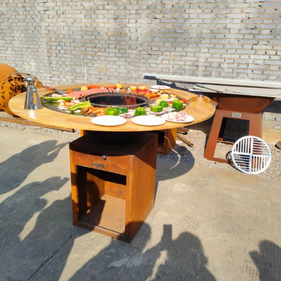 Plaque de barbecue en acier Corten, foyer de brasero de couleur rouillée pour la cuisine en plein air